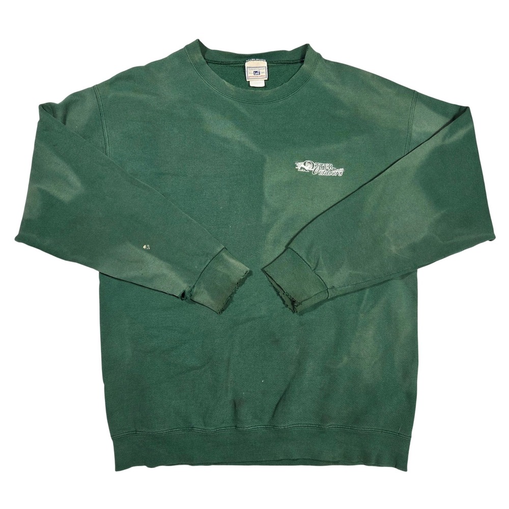 Vintage Lee Otter Outdoors Sweatshirt Mens Large Green Distressed Faded 90s